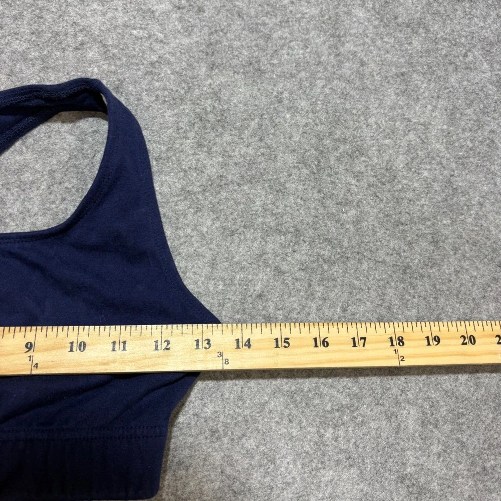 Vintage Nike Sports Bra Navy Blue Racerback Swoosh Logo W Medium Made in Taiwan